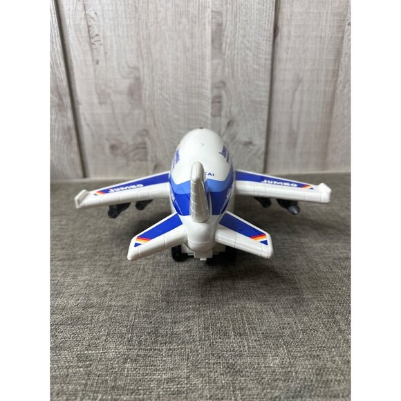 Vintage Sonic Jumbo Jet Toy Airplane With Lights & Sounds HK 627 White Blue - Picture 2 of 9